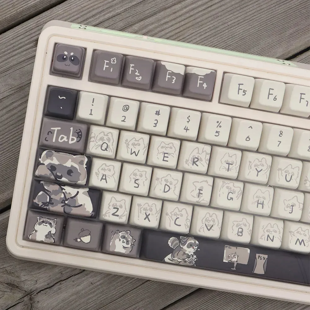 148 keys Cherry Profile Raccoon Theme Keycap set