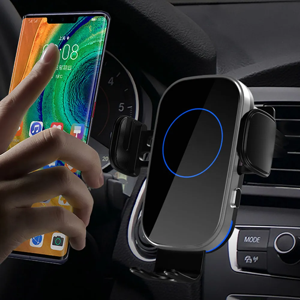 15W Fast Charging Wireless Car Phone Holder and QI Charger- Type C Cable