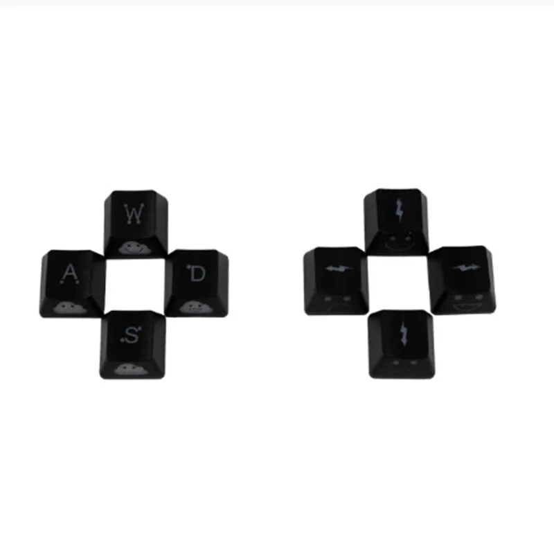 1Set 4 Pcs ABS Custom Keycaps Transparent Keycap Gaming Keyboard Caps WASD/Direction