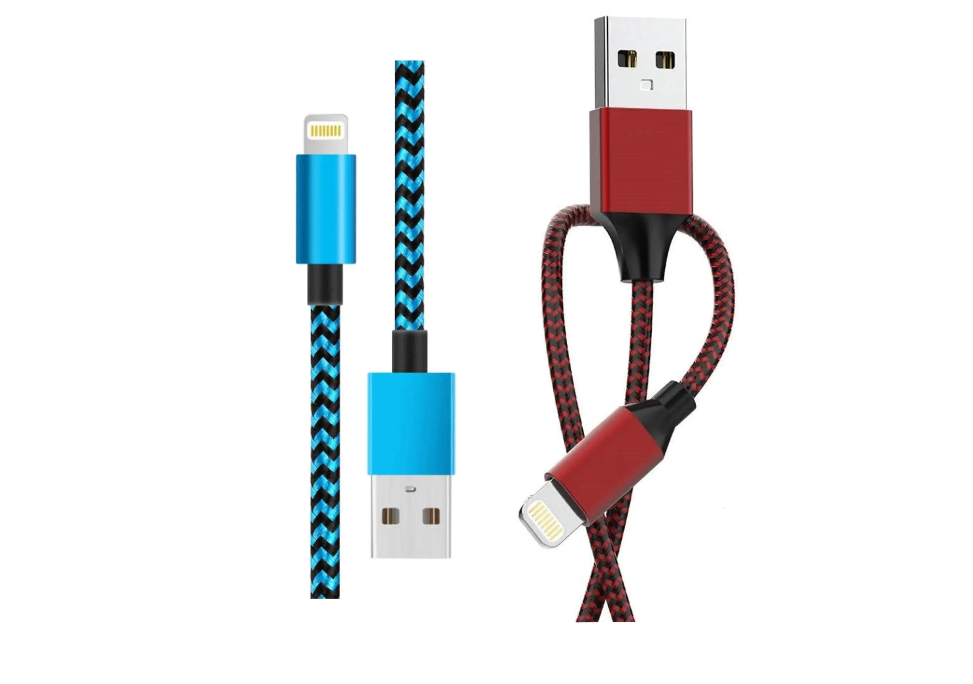 2-Pack  iPhone Charger Nylon Braided Fast Charging( 3Ft & 6FT )