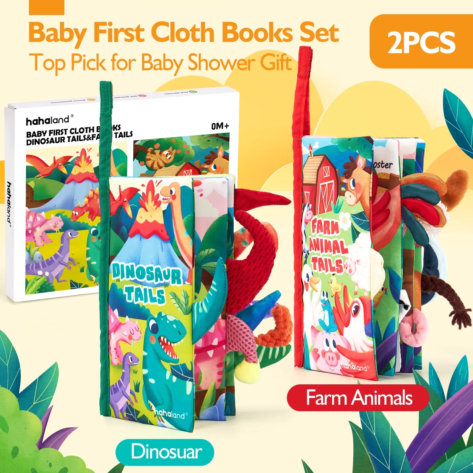 2 PCS Soft Baby Books 0-6 Months