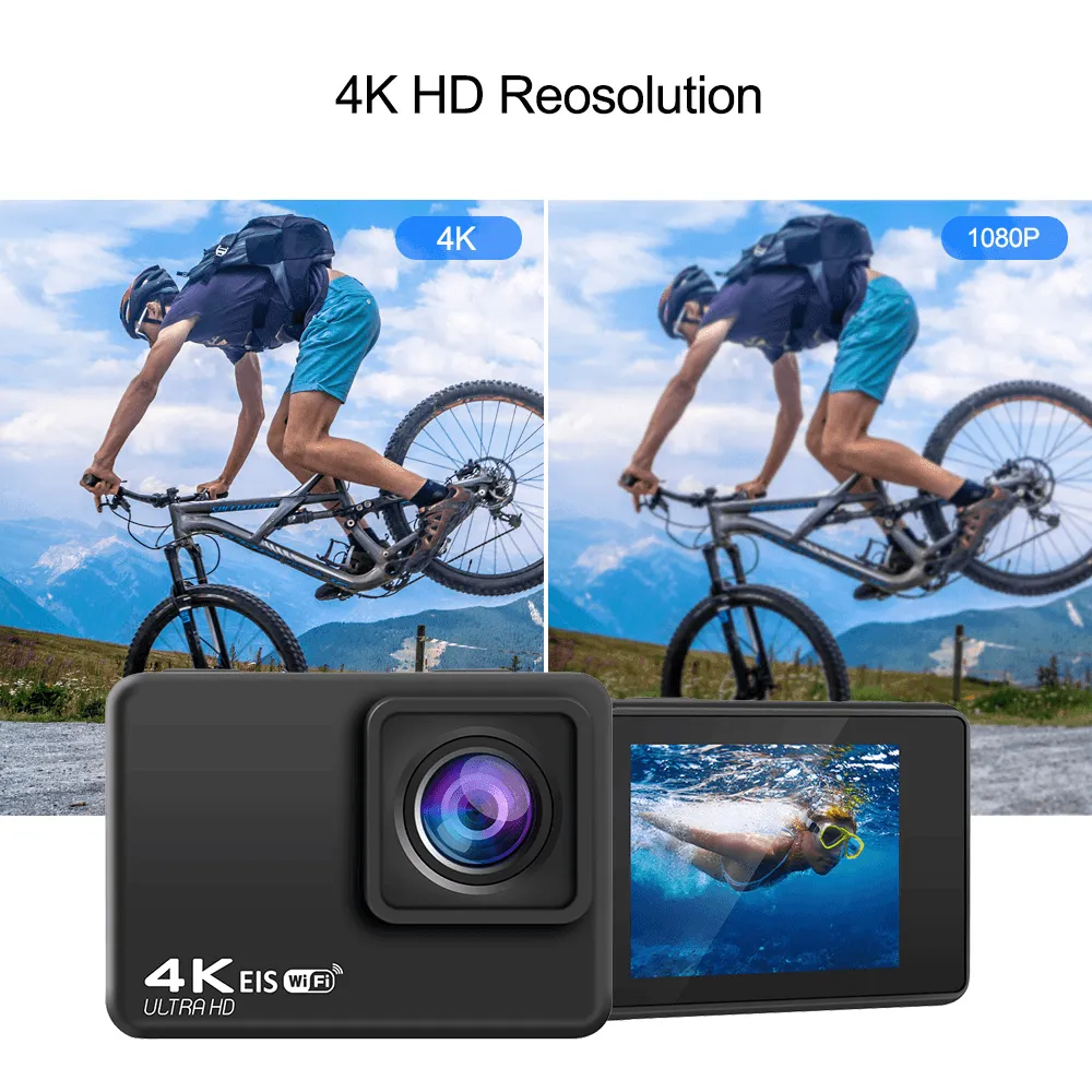 4K 60FPS HD Waterproof Wireless WIFI Sport Action EIS Camera