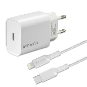 4smarts VoltPlug PD 20W USB-C Vægoplader m. Lightning Kabel - Hvid