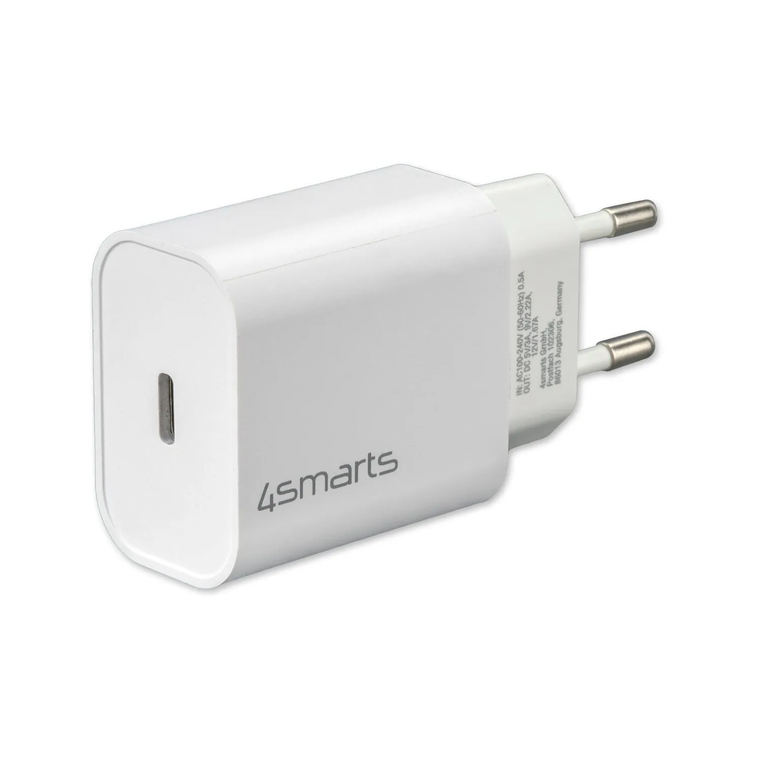 4smarts VoltPlug PD 20W USB-C Vægoplader m. Lightning Kabel - Hvid