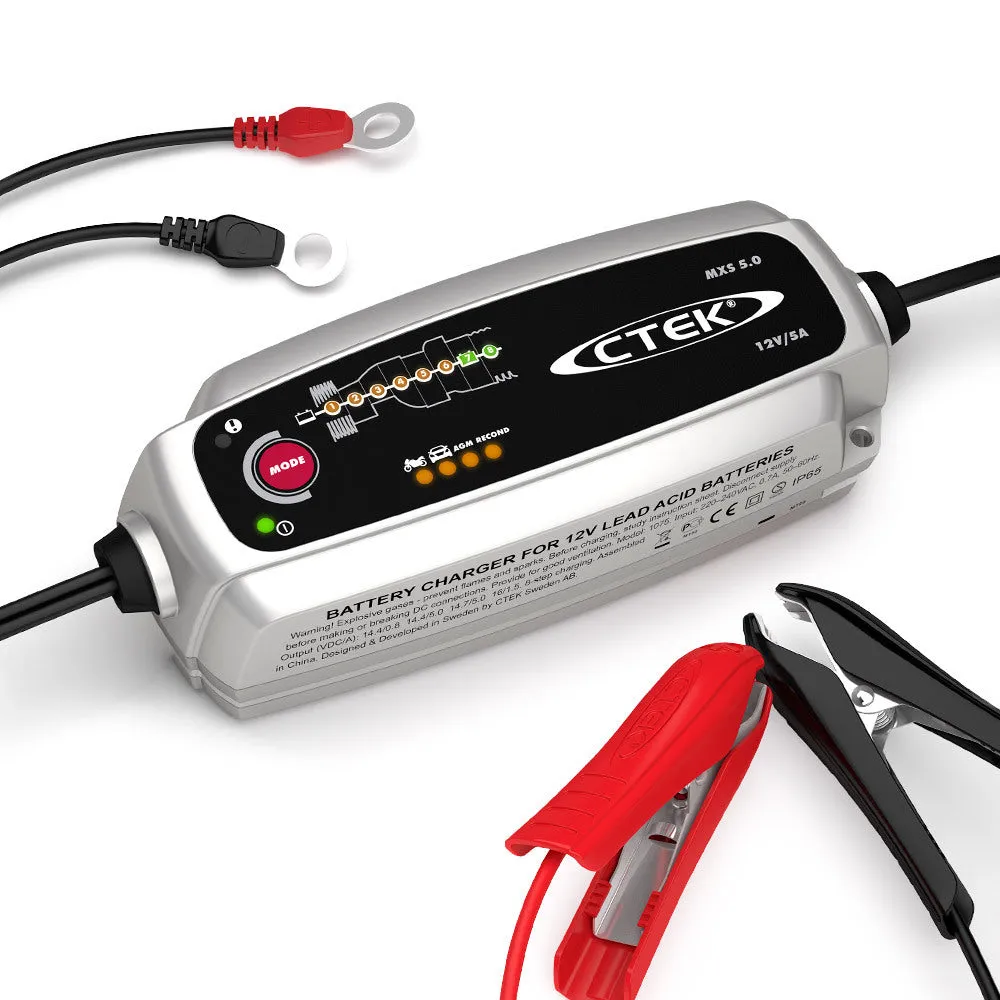 5A Smart Battery Charger with AGM & Recondition - CTEK MXS 5.0