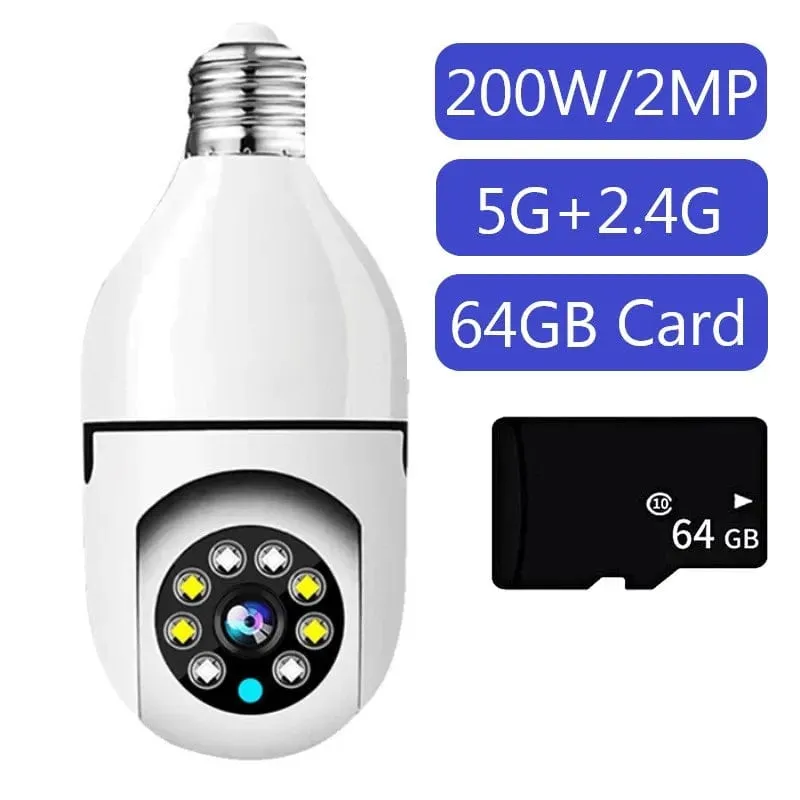 5G Wi-Fi Wireless Bulb Camera