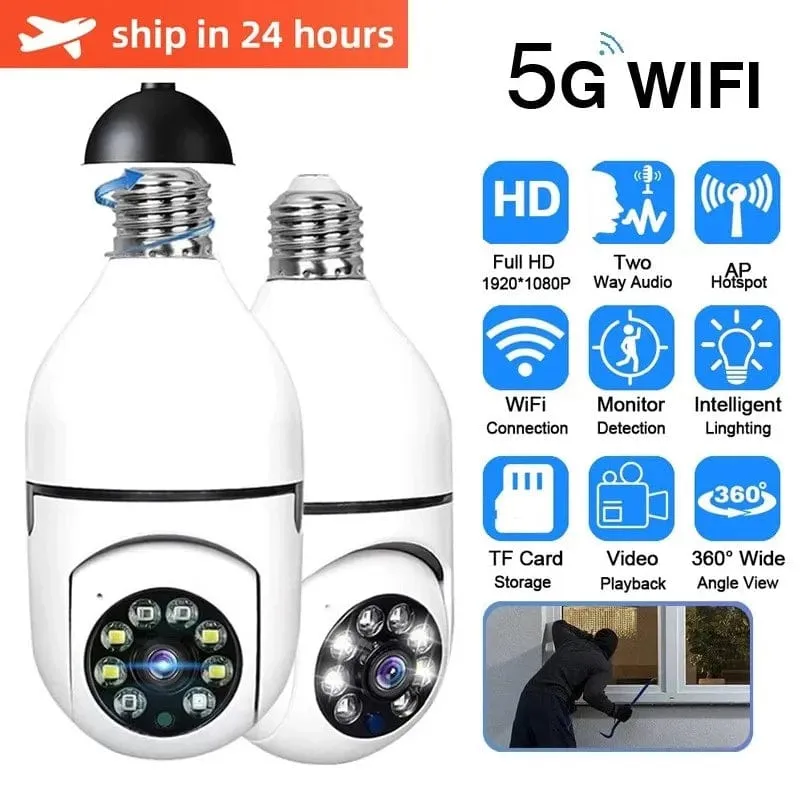 5G Wi-Fi Wireless Bulb Camera