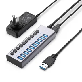 Acasis 10 Ports USB 3.1 Hub with Individual On/Off Switches Splitter