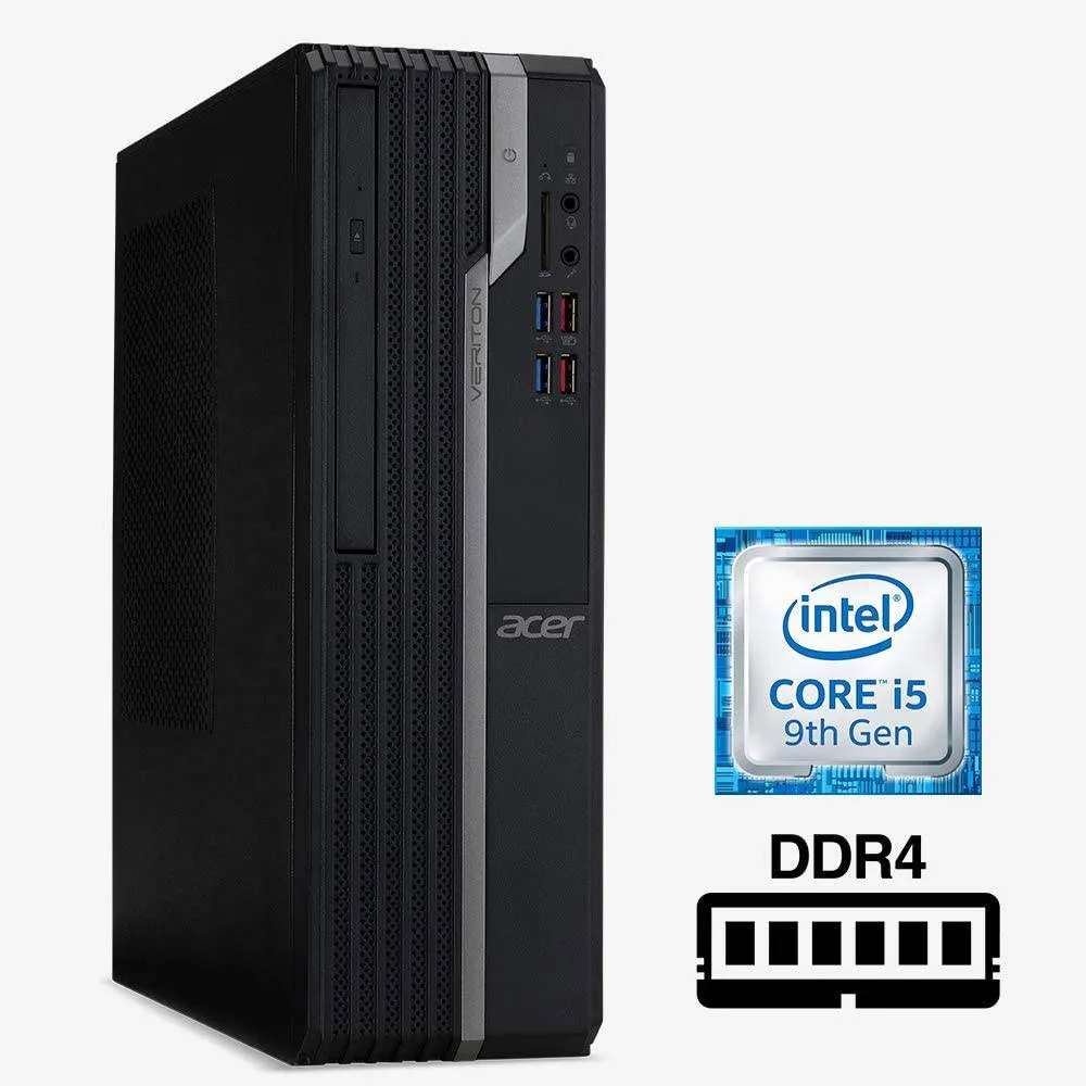 Acer Veriton X4 VX4665G SFF Desktop - Intel Core i5-9400 2.9GHz - 8GB RAM - 256GB SSD - DVD-RW - WiFi   Bluetooth 5.0 - Windows 10 Pro