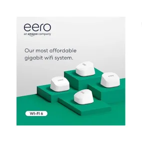 Amazon eero 6  mesh Wi-Fi system | Coverage up to 6,000 sq. ft. (4-pack)