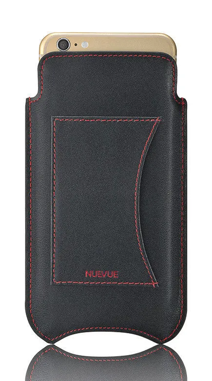 Apple iPhone 14 Pro Max Wallet Case in Black Leather | Screen Polishing Sanitizing Lining.