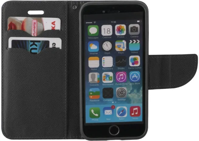 Apple iPhone 6 / 6S Wallet Flip Case - Black