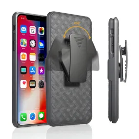 Apple iPhone XR Case, Apple A1984 Case, Slim Rotating Swivel Clip Rugged Holster Shell Combo Case Cover for iPhone XR