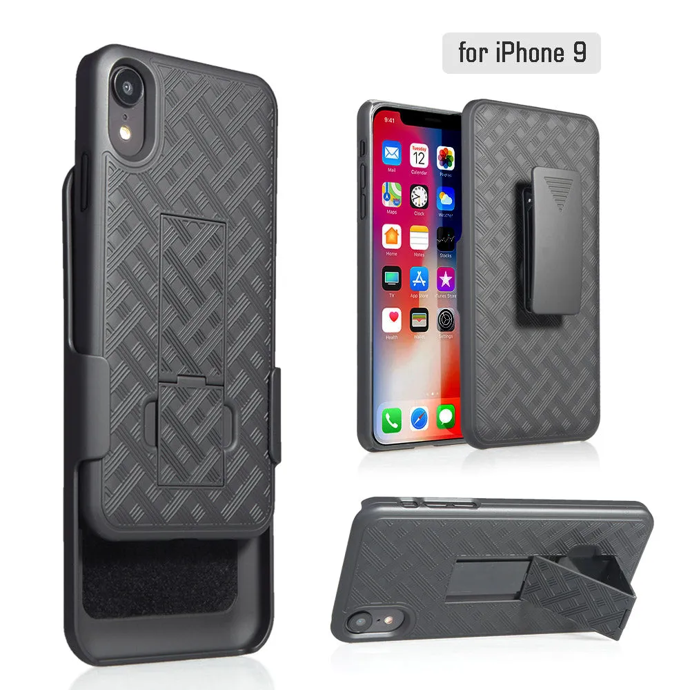 Apple iPhone XR Case, Apple A1984 Case, Slim Rotating Swivel Clip Rugged Holster Shell Combo Case Cover for iPhone XR