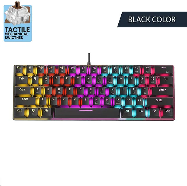 Armaggeddon MKA 1C Neo LED Backlight Mechanical Gaming Keyboard 61 Key Hot Swapable - Black / White