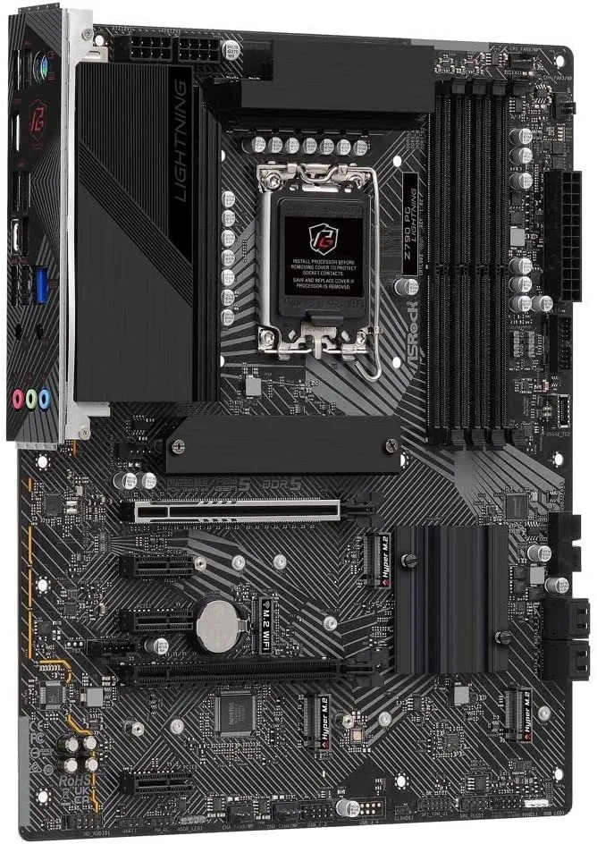 Asrock Z790 PG Lightning ATX Motherboard, Intel Z790, 1700, DDR5, HDMI, eDP, PCIe5, M.2