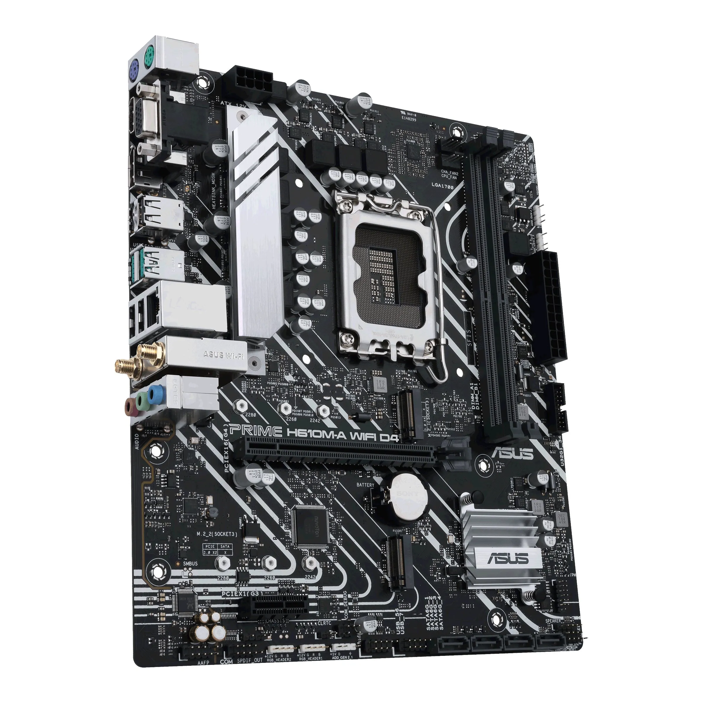 Asus Prime H610m-A Wifi D4 - Motherboard - Micro Atx - Lga1700 Socket - H610 Chipset - Usb 3.2 Gen 1, Usb 3.2 Gen 2 - Gi