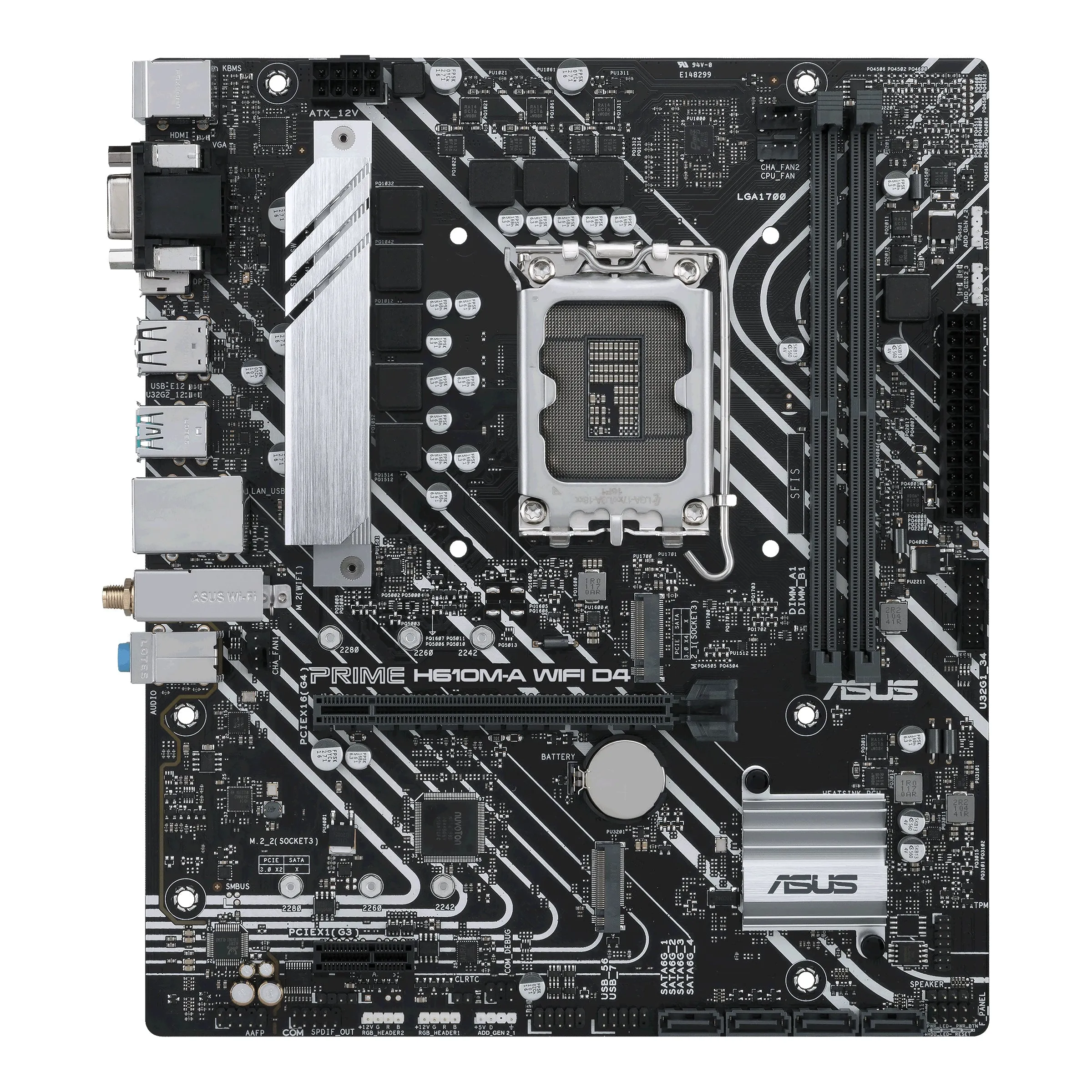 Asus Prime H610m-A Wifi D4 - Motherboard - Micro Atx - Lga1700 Socket - H610 Chipset - Usb 3.2 Gen 1, Usb 3.2 Gen 2 - Gi