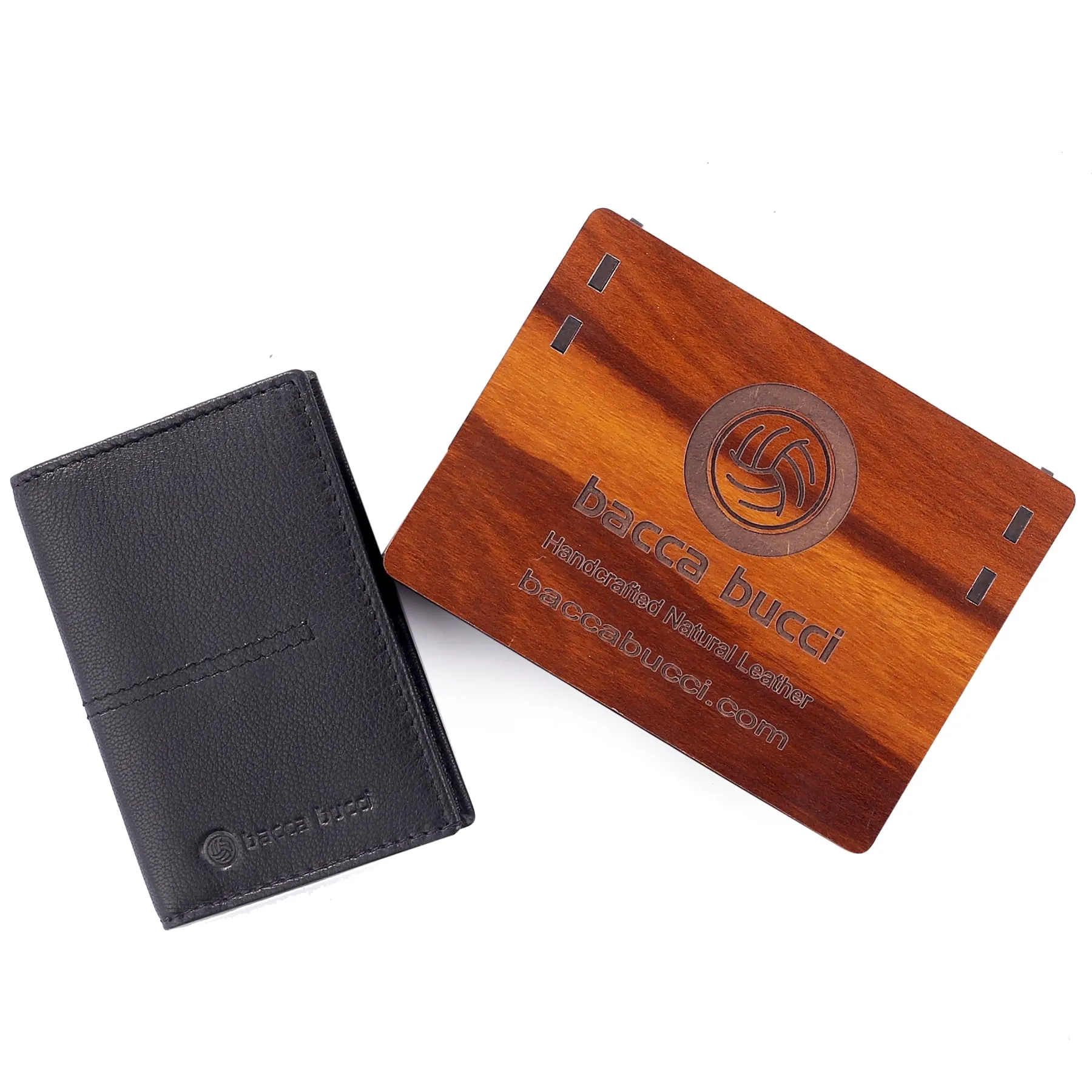 Bacca Bucci Genuine Leather Unisex Bi-Fold Credit Card Holder Wallet