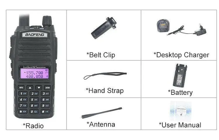 Baofeng UV-82 Walkie Talkie 8W 1PCS 2PCS FM Radio Type C Battery Optional Comunicado Radio For Hunting CB Ham Radios UV-5R UV-16