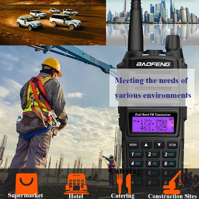 Baofeng UV-82 Walkie Talkie 8W 1PCS 2PCS FM Radio Type C Battery Optional Comunicado Radio For Hunting CB Ham Radios UV-5R UV-16