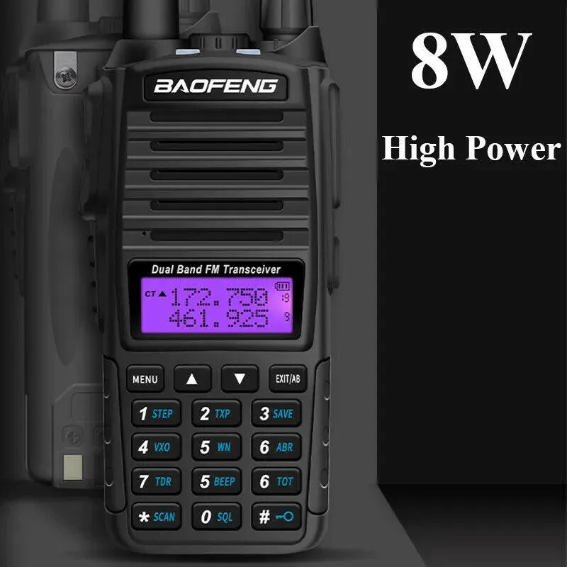 Baofeng UV-82 Walkie Talkie 8W 1PCS 2PCS FM Radio Type C Battery Optional Comunicado Radio For Hunting CB Ham Radios UV-5R UV-16