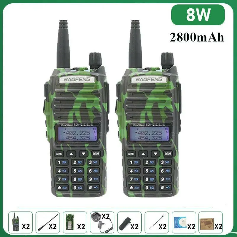 Baofeng UV-82 Walkie Talkie 8W 1PCS 2PCS FM Radio Type C Battery Optional Comunicado Radio For Hunting CB Ham Radios UV-5R UV-16