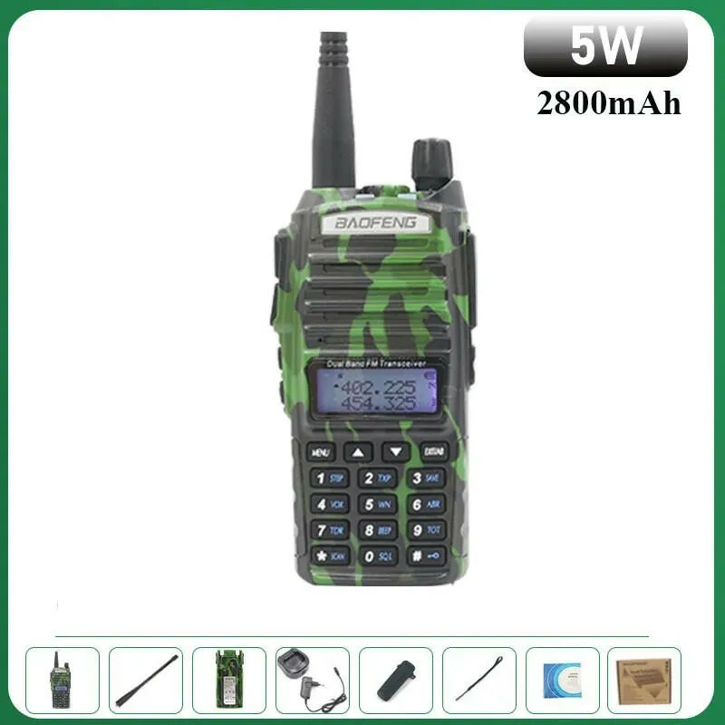 Baofeng UV-82 Walkie Talkie 8W 1PCS 2PCS FM Radio Type C Battery Optional Comunicado Radio For Hunting CB Ham Radios UV-5R UV-16