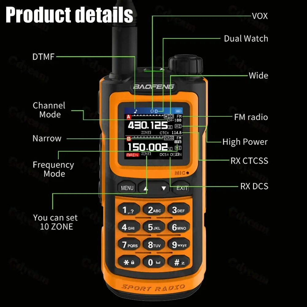 Baofeng UV-G30 Pro V2 Walkie Talkie 10W Type C Charging Dual/Tri Band Optional NOAA 1.77 Inch LCD Screen FM Waterproof UV17 16