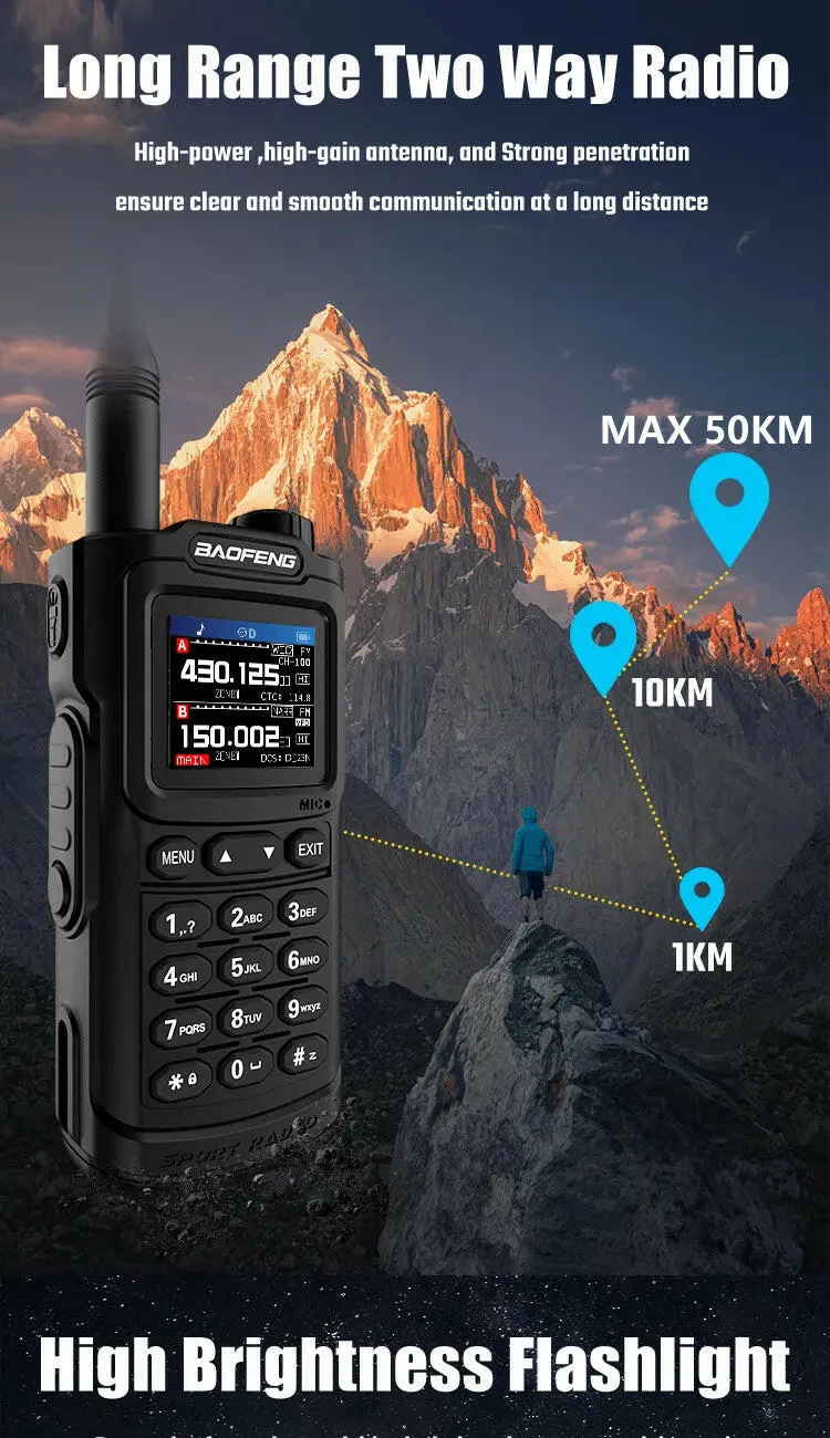 Baofeng UV-G30 Pro V2 Walkie Talkie 10W Type C Charging Dual/Tri Band Optional NOAA 1.77 Inch LCD Screen FM Waterproof UV17 16