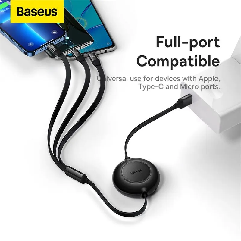 Baseus Bright Mirror 2 3in1 USB Type A to Micro USB   Lightning   Type C 3.5A 1.1m Cable