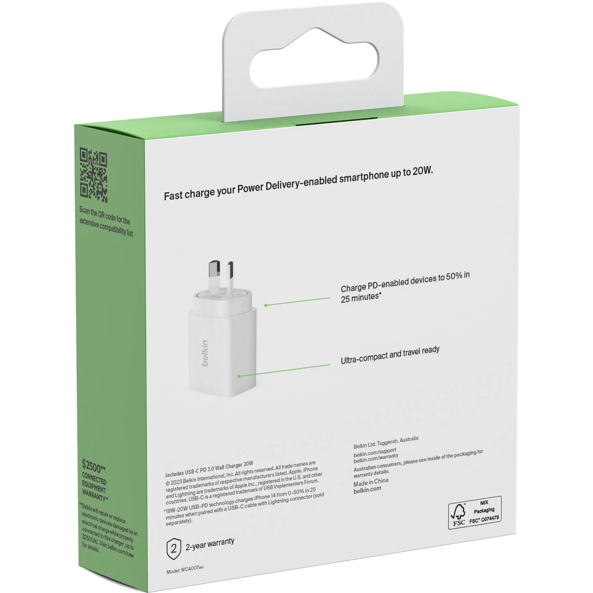 Belkin BoostCharge 20W USB-C PD3.0 Wall Charger