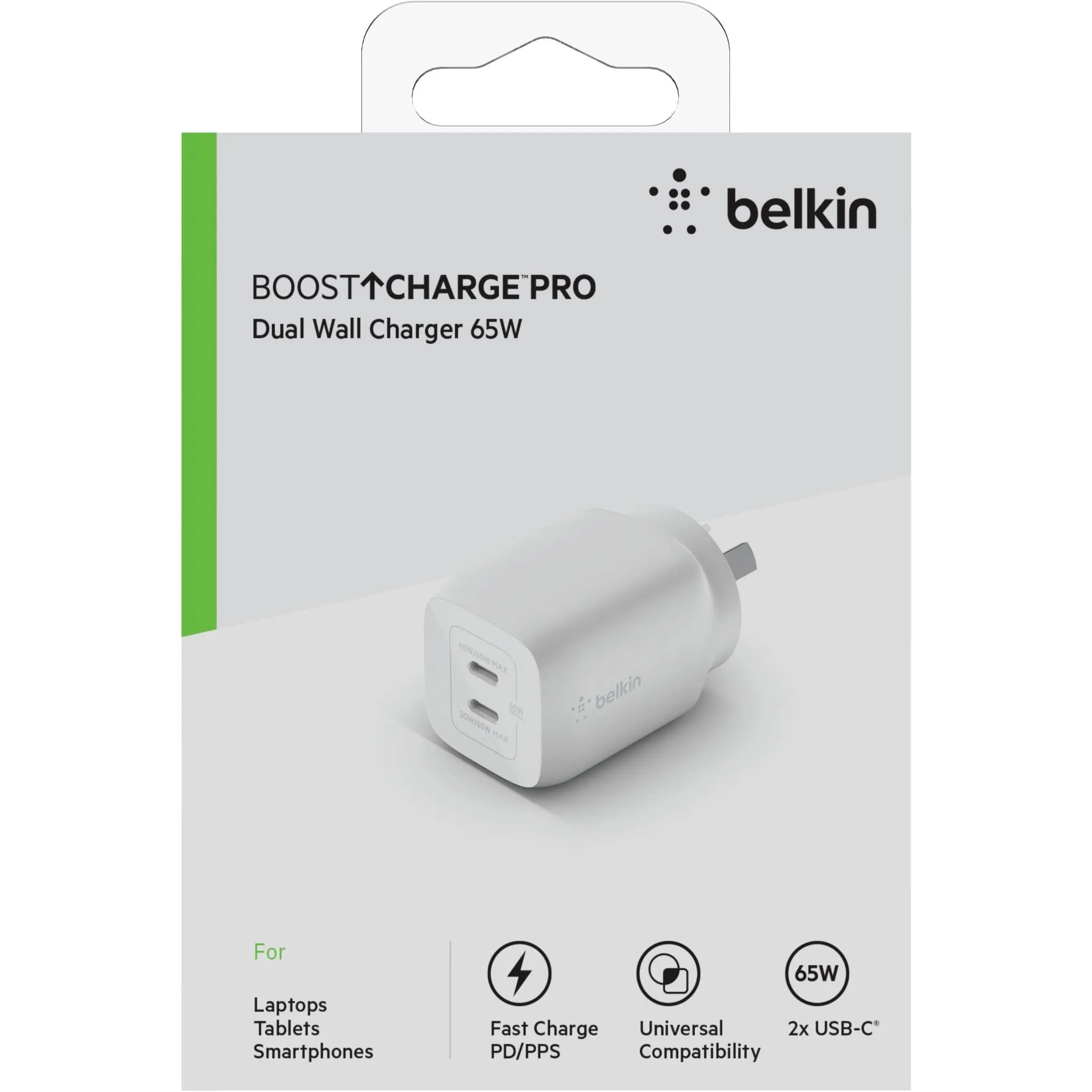 Belkin BoostUp Charge Dual USB-C GaN Wall Charger 65W