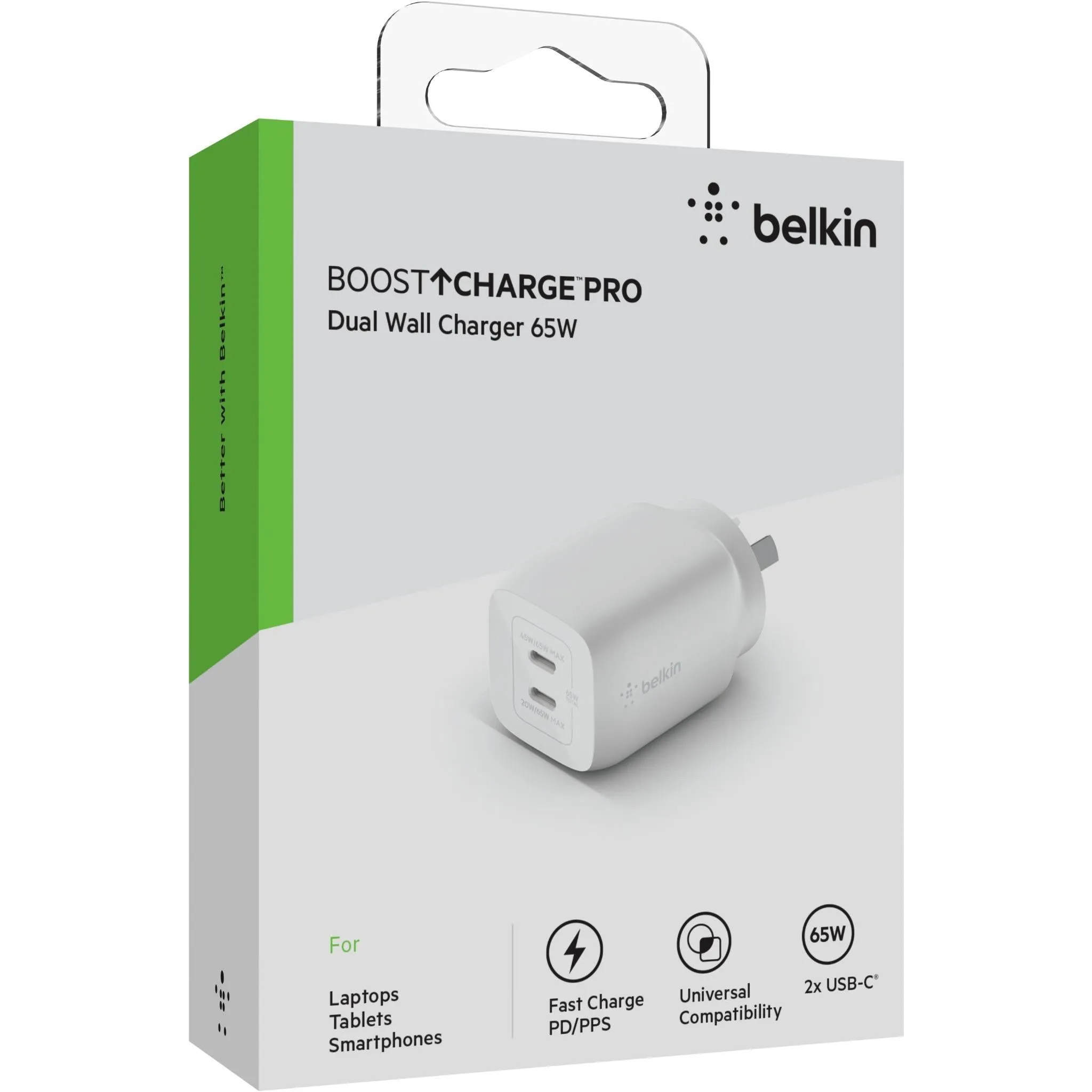 Belkin BoostUp Charge Dual USB-C GaN Wall Charger 65W