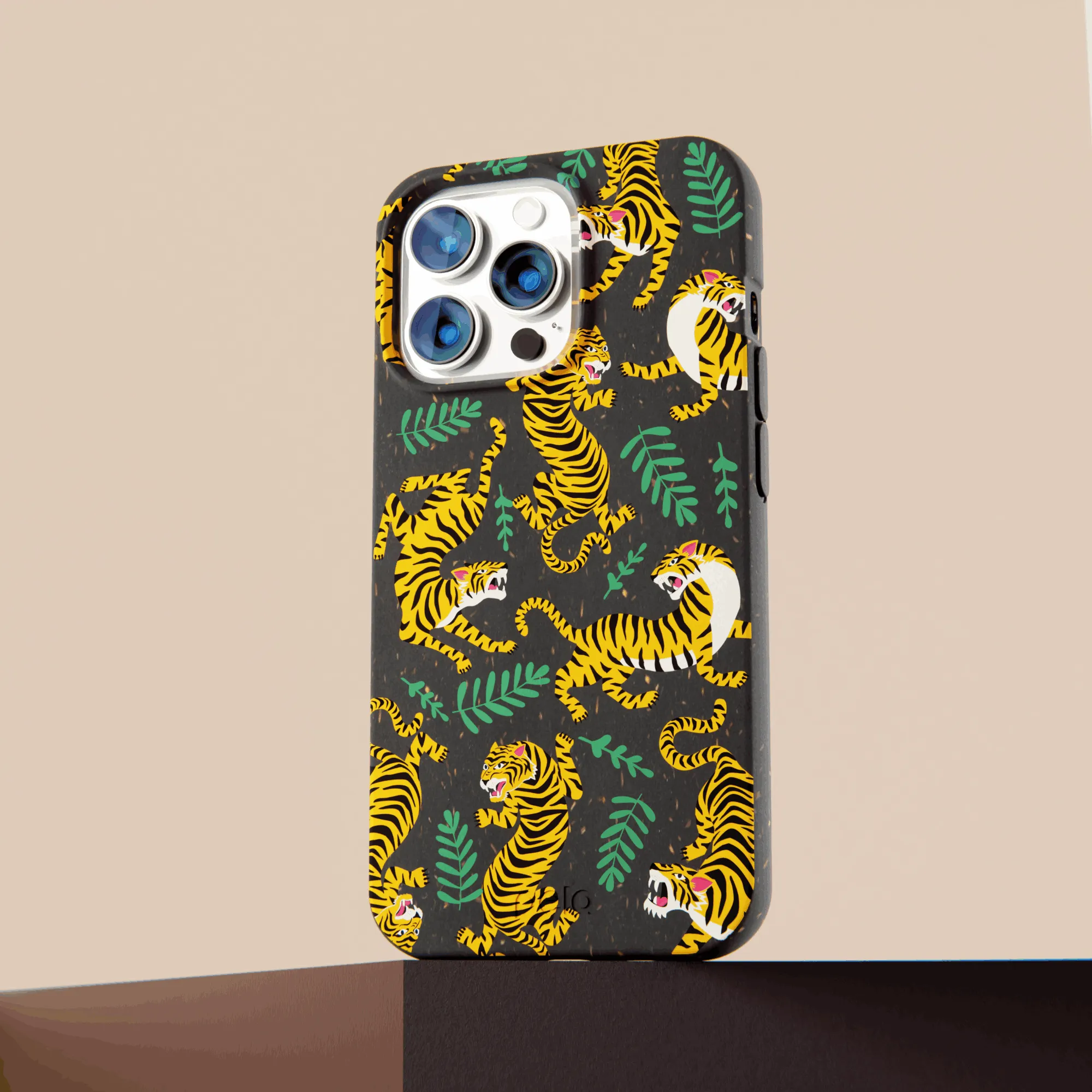 Black Playful Tigers iPhone 14 Pro Max Case