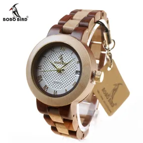 BOBO BIRD M19 2017 Newest Brand Designer Wooden Watch for Women Japan 2035 Movement Quartz Watches in Gift Box Accept Customize