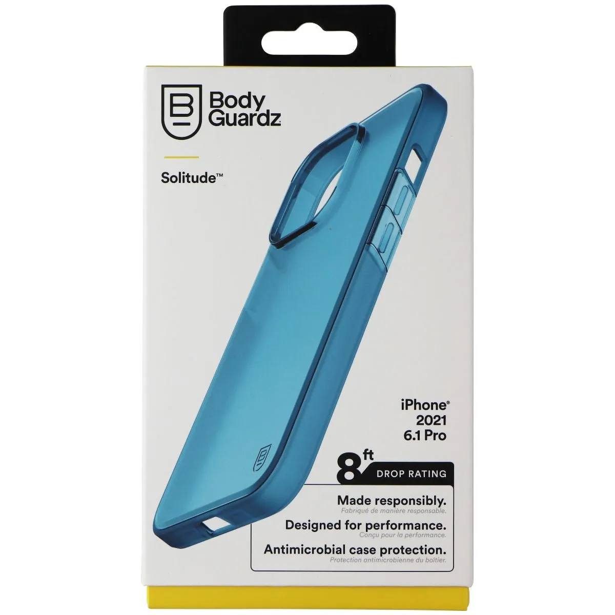 BodyGuardz Solitude Series Gel Case for iPhone 13 Pro - Neon Blue