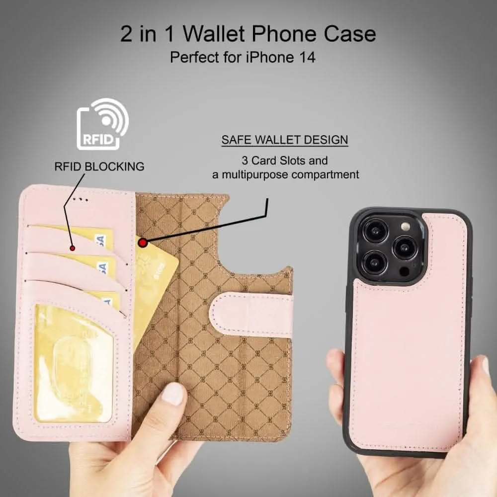 Bouletta Premium Leather Wallet Case for Apple iPhone 14 Series - Stylish Magnetic Detachable Design