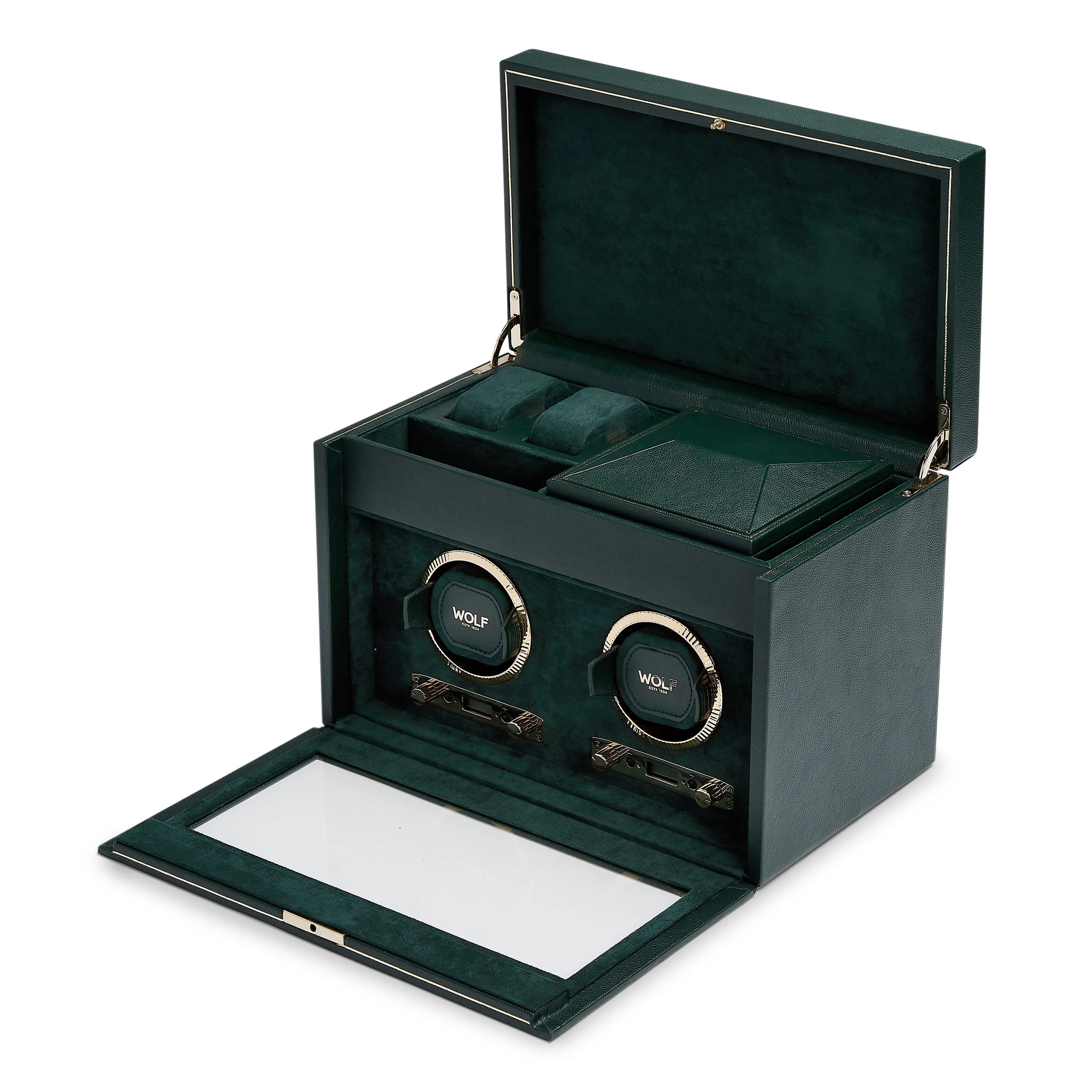 British Racing Double Watch Winder With Storage