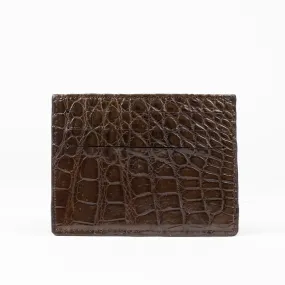 Brown Genuine Crocodile Skin Credit Card Case