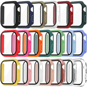 Bumper Cover Case with Tempered Glass For Apple Watch serie 9 4 5 6 SE 7 8 - 45mm 41mm 44mm 40mm 42mm