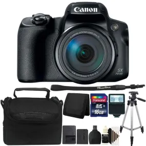 Canon PowerShot SX70 HS Digital Camera   16GB Memory Card   Wallet   Card Reader   Slave Flash   Camera Case   Tall Tripod   3pc Cleaning Kit