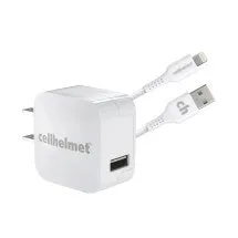 Cellhelmet 2.4W Wall Charger & 3ft Round Lightning Cable (White)