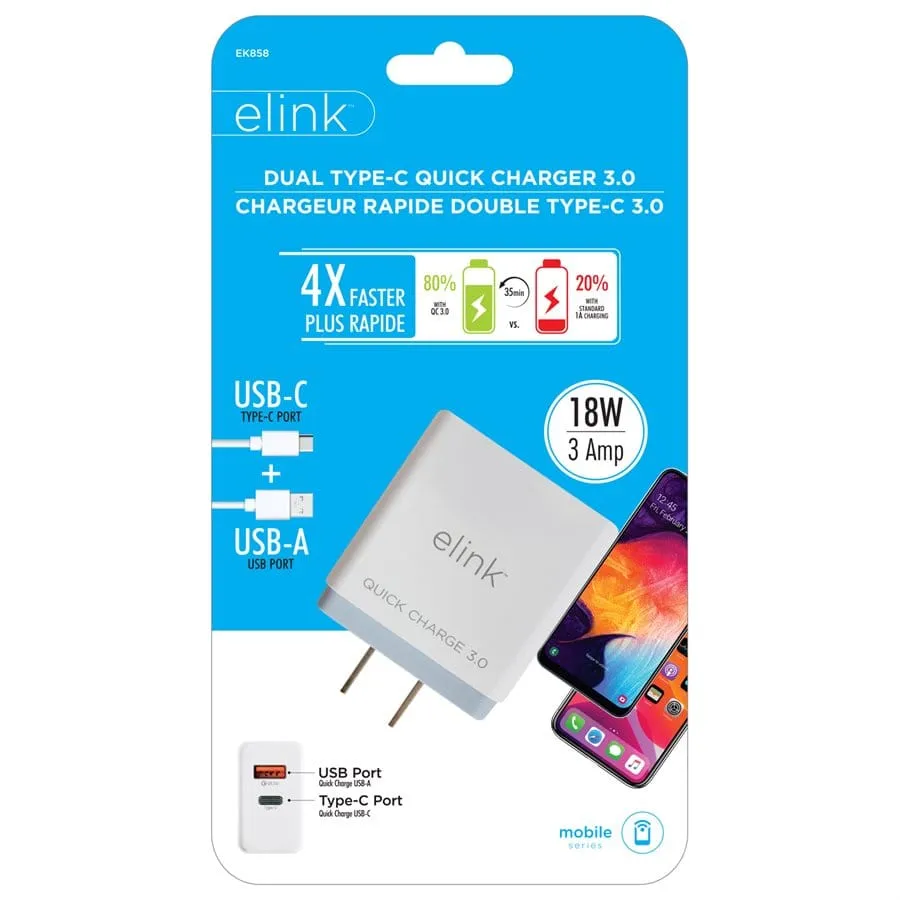 Charger - USB Type C & A 18W