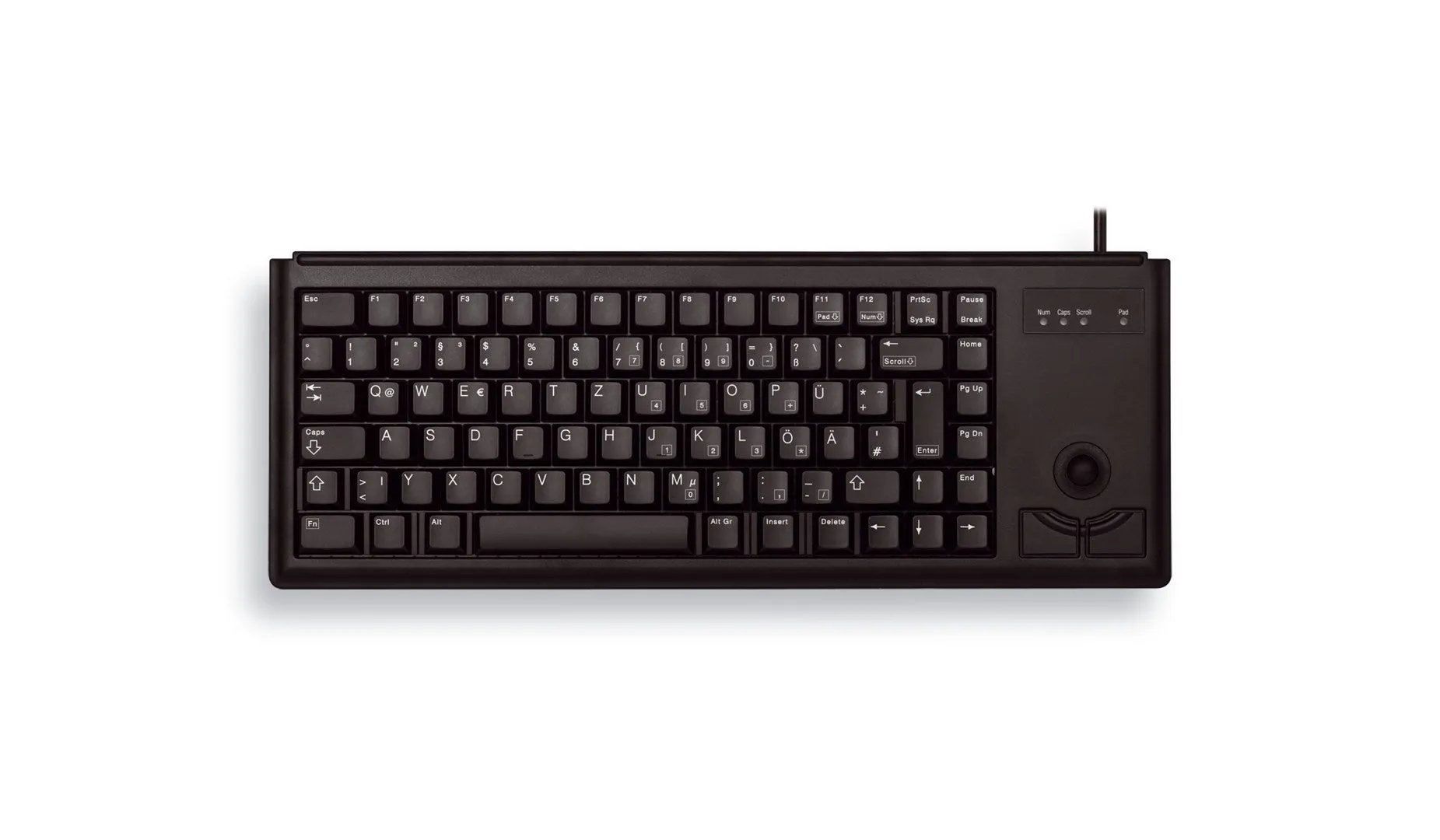 Cherry G84-4400 Trackball Keyboard Corded,Ps2, Black, (Qwerty - Uk)