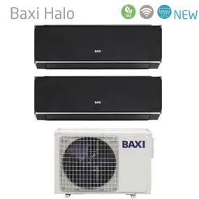 Climatizzatore Condizionatore Baxi Dual Split Inverter Serie HALO NERO 12 12 con LSGT50-2M R-32 Wi-Fi Integrato 12000 12000