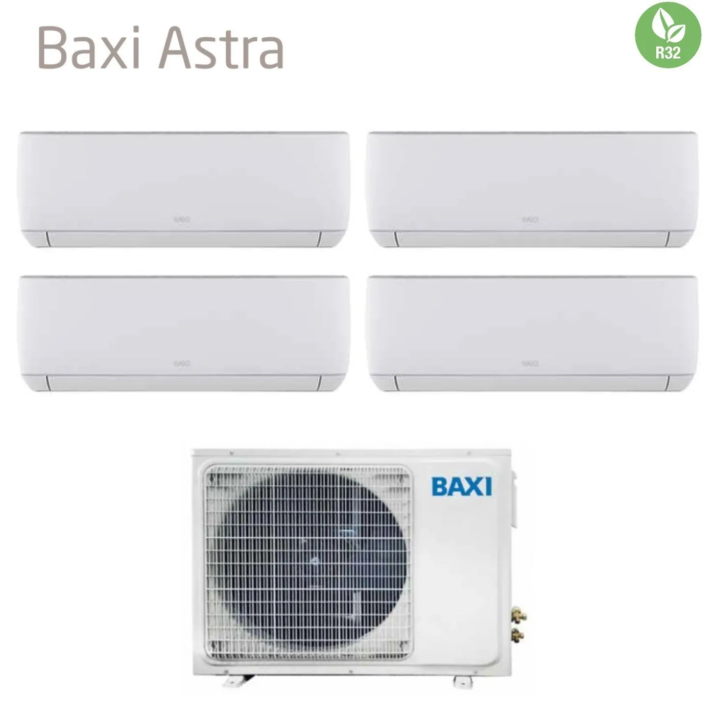 Climatizzatore Condizionatore Baxi Quadri Split Inverter Serie Astra 7 7 7 7 con LSGT100-4M R-32 Wi-Fi Optional 7000 7000 7000 7000 - Novità