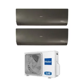 Climatizzatore Condizionatore Haier Dual Split Inverter serie FLEXIS PLUS BLACK 7 7 con 2U40S2SM1FA R-32 Wi-Fi Integrato Colore Nero 7000 7000