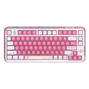 CoolKiller CK75 Pink Transparent Three Mode Mechanical Keyboard