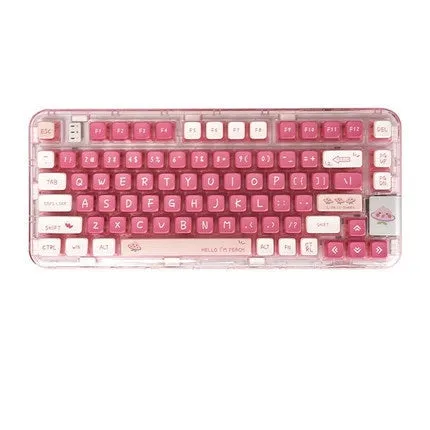 CoolKiller CK75 Pink Transparent Three Mode Mechanical Keyboard